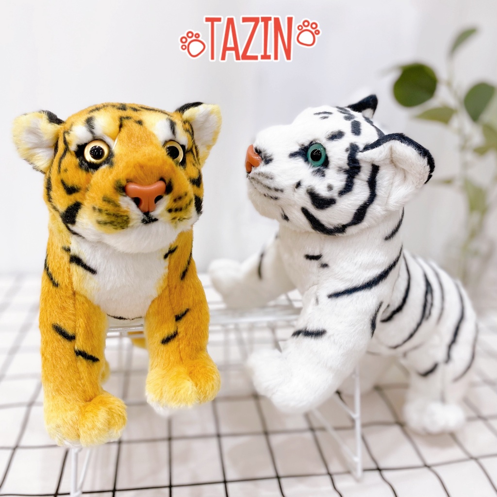 Gấu bông hổ vằn đứng cute đáng yêu, hổ vằn con đứng lông mềm mịn cao cấp TAZIN