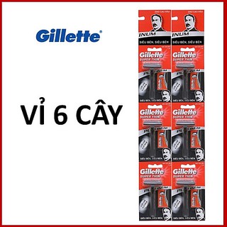 Bộ 6 DAO CẠO RÂU GILLETTE CÁN ĐEN THAY LƯỠI