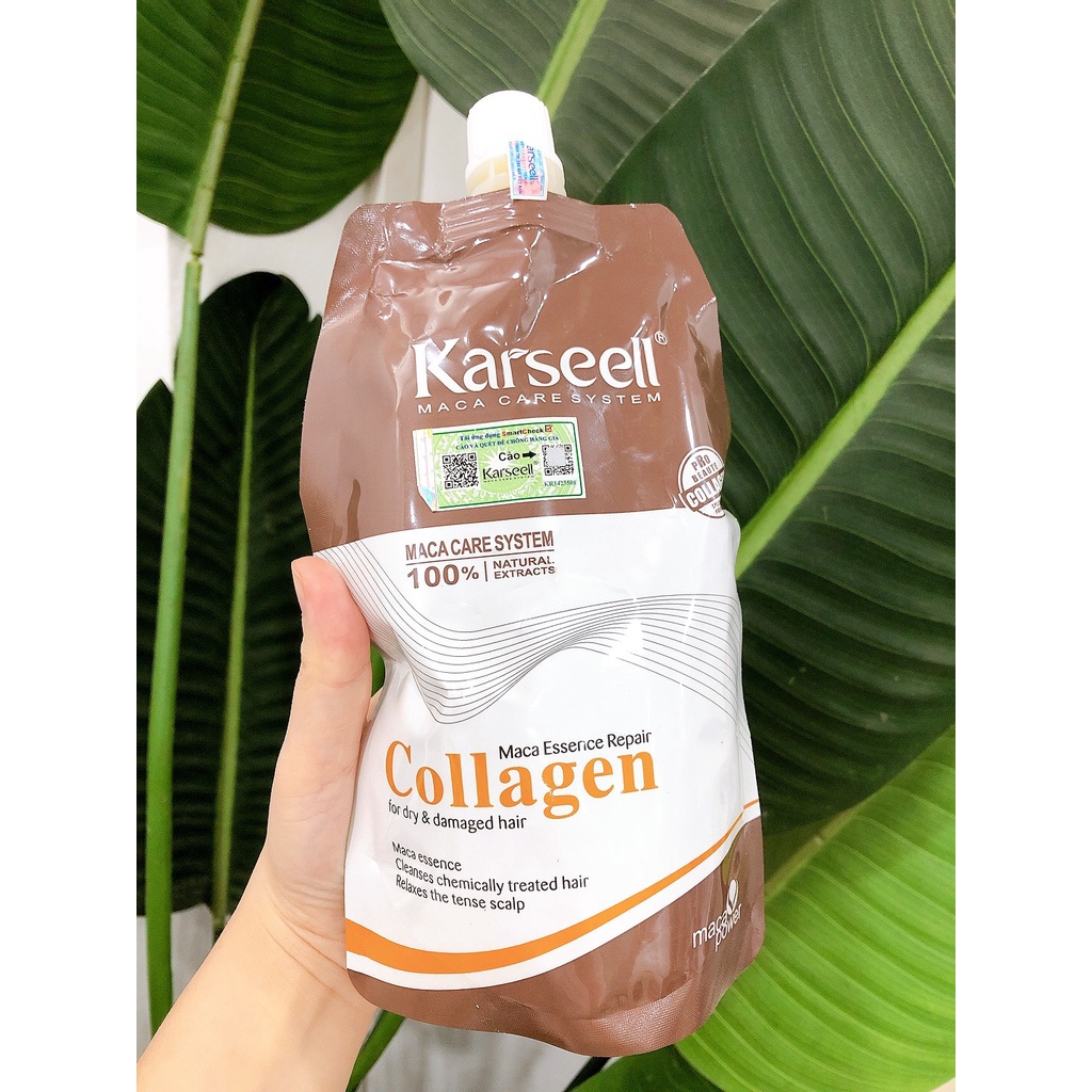 Kem Hấp Ủ Tóc Collagen Karseell Maca Essence Repair For Dry & Damaged Túi 500ml