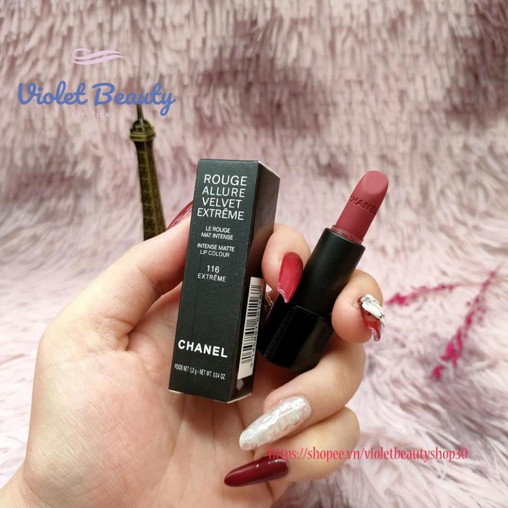 Son Chanel Rouge Allure Velvet 116 Extreme mini 1.2g bờ môi mềm mượt tự nhiên quyến rũ