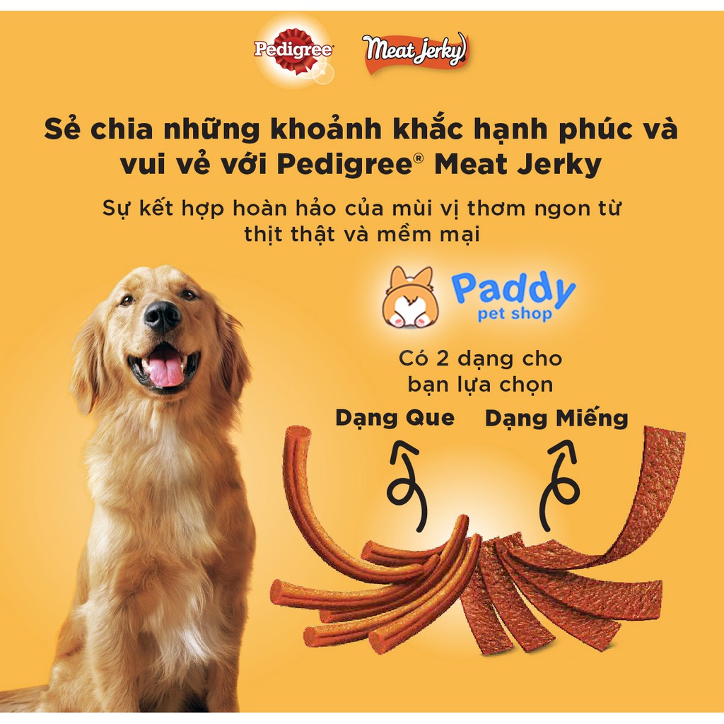 Snack Cho Chó Pedigree Meat Jerky Vị Thịt Bò Xông Khói 80g