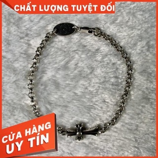 Lắc tay unisex Chrome Heart Cross bạc fullbox - Chrome Heart Store