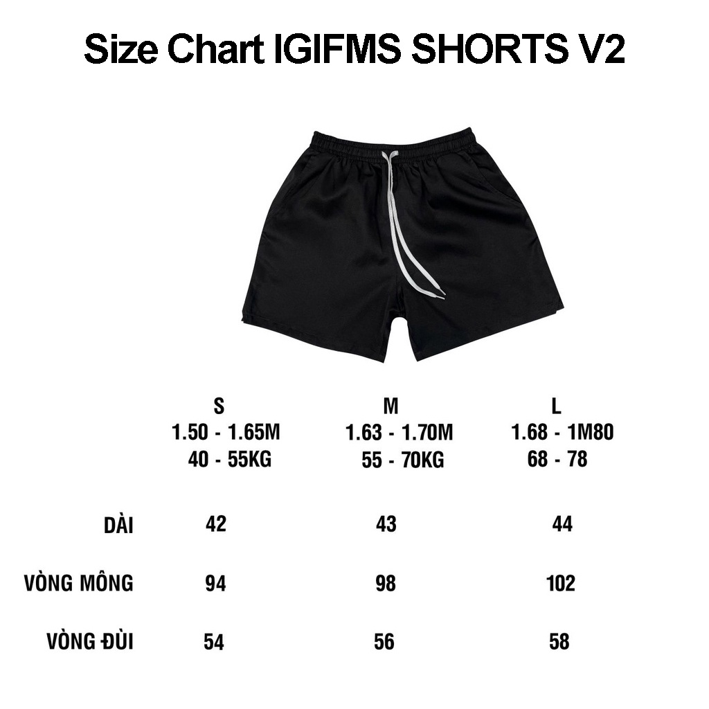 Stressmama Quần shorts IGIFMS SHORTS V2 màu đen chất liệu 100% Polyester Local Brand