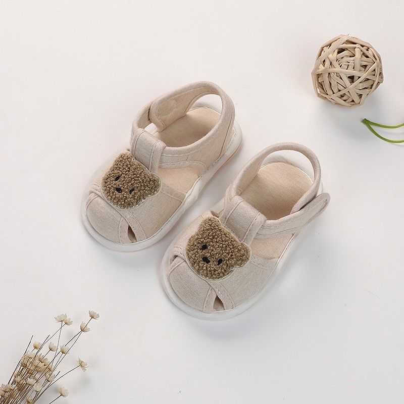 giày tập đi 100% cotton hữu cơ cho bé 0-12 tháng