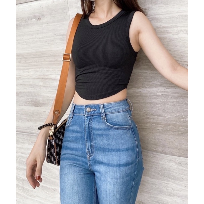 Áo thun croptop vạt bầu nhiều màu hot
