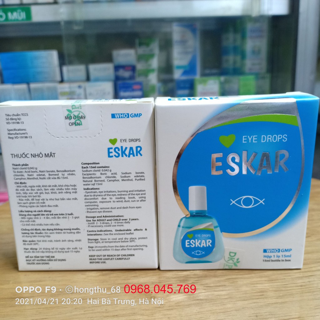 Nhỏ mắt ESKAR lọ 15ml