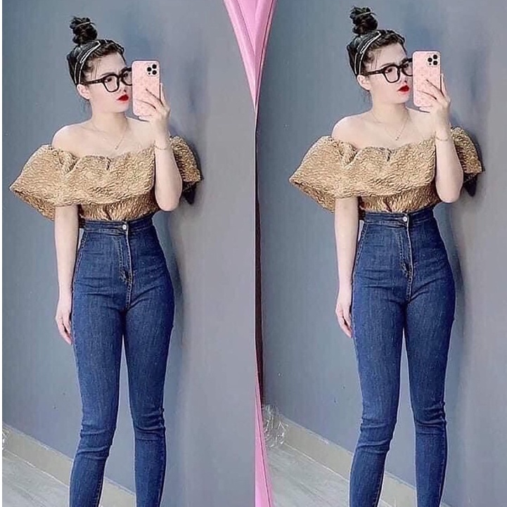 Quần Jean Nữ Cạp Chất Co Giãn, Không Xù, Không Bai Màu Dáng Ôm Body, Hit Hót Thời Trang Phong Cách tp_shop_87 ms8005