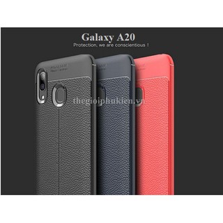 Ốp lưng SamSung Galaxy A20 silicon giả da, chống sốc Auto Focus