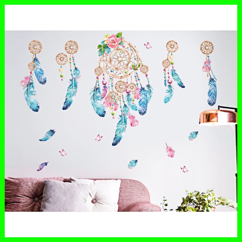 Decal dán tường lông vũ may mắn( mẫu Hàn)