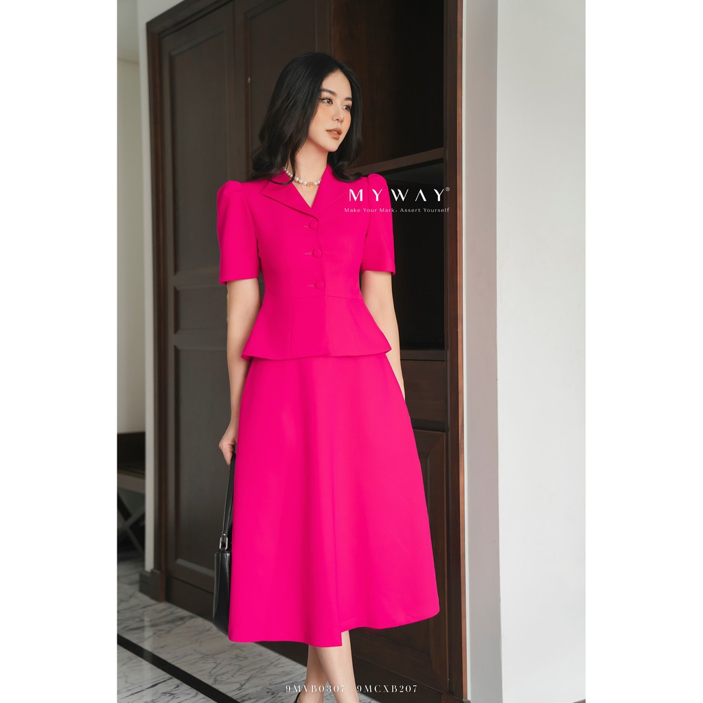 Chân Váy Nữ My Way Dáng Xòe Cạp Cao Sang Trọng 9MCXB207