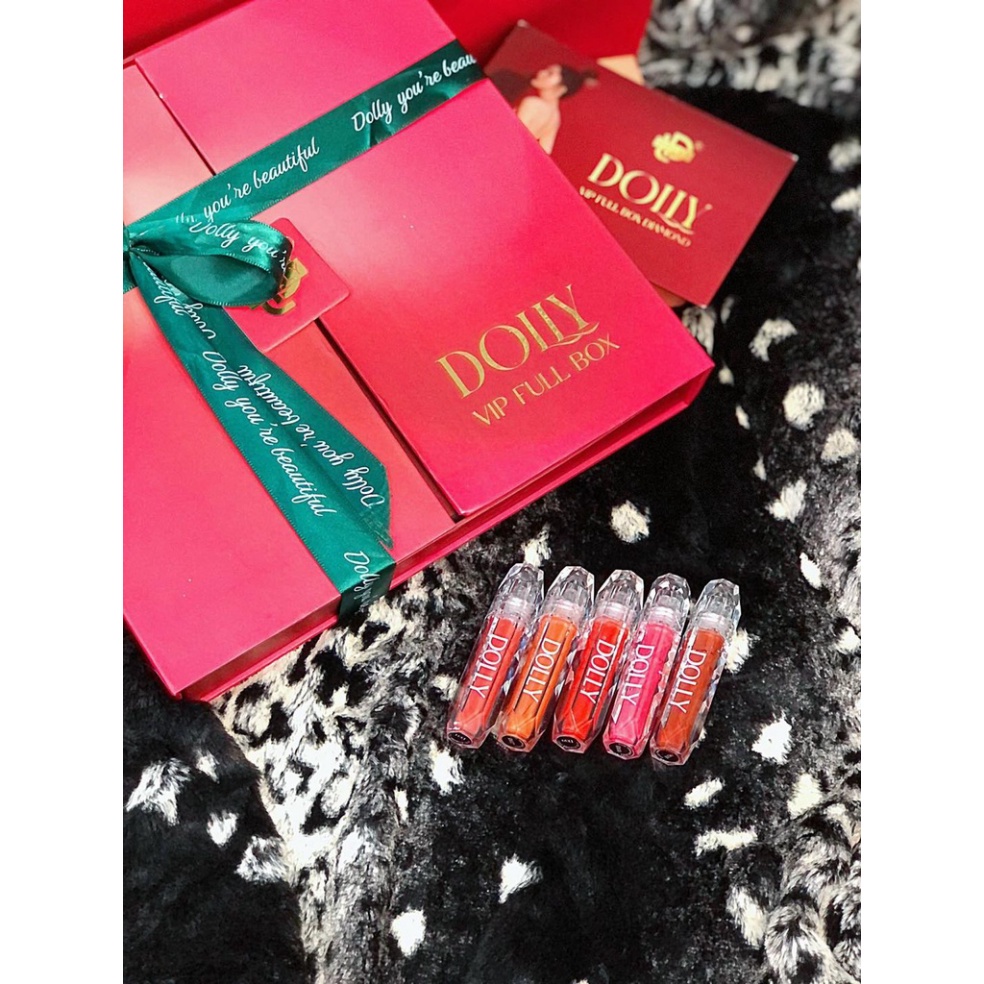 Son Kem Lì DOLLY DIAMOND VELVET Không Chì Cao Cấp NEW 2022 + TẶNG 4 DƯỠNG MÔI