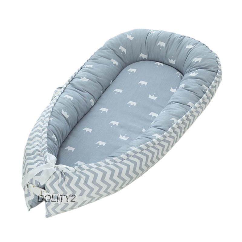 Giường Ngủ Cotton Hình Đám Mây Xám Cho Bé [Dolity2] Gấp Gọn Được Dùng Khi Đi Du Lịch