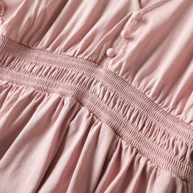 {3 màu} Áo peplum tay ren phối cúc Willow xuất Mỹ (có sẵn)