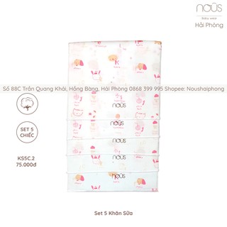 Set 5 Khăn Sữa Chó Mèo Hồng Nous