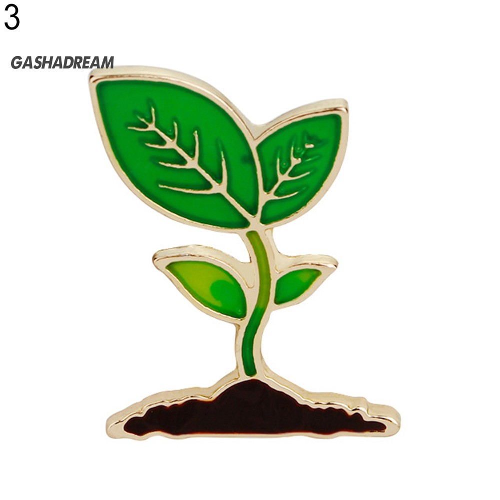 ♉GD Fashion Mini Decor Leaf Bean Brooch Pin DIY Button Badge Gift Men Women Jewelry