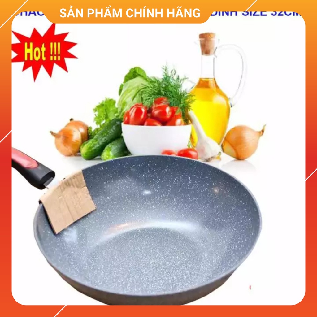 Chảo Vân Đá CERAMIC 32cm Sâu Lòng - Siêu To Chống Dính - Dẫn Nhiệt Tốt Và Truyền Nhiệt Nhanh