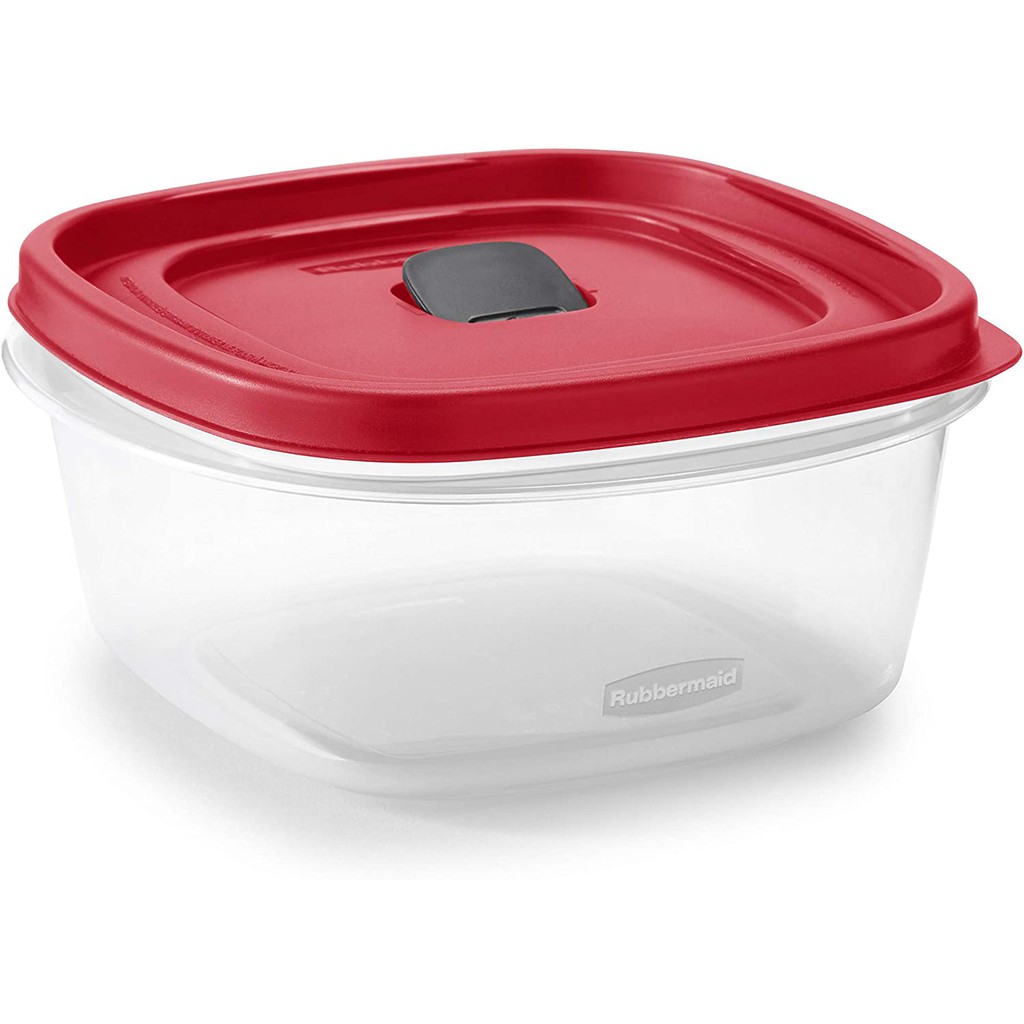 HỘP NHỰA THỰC PHẨM NẮP CÓ NÚT THỞ Rubbermaid Easy Find Lids 5-Cup Food Storage Containers With Red Vented Lids, 1.2 LÍT