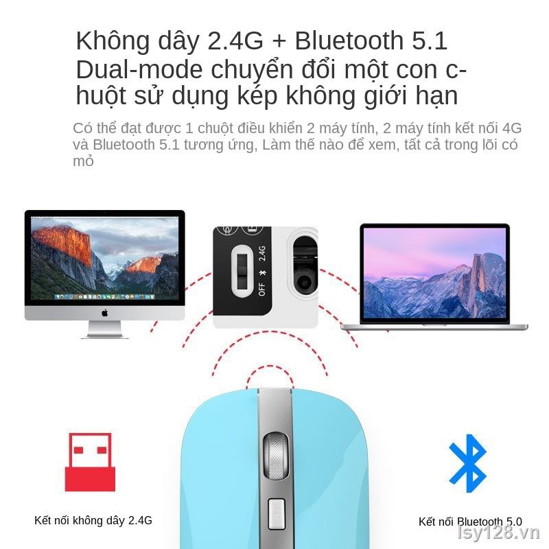☬❧chuột không dây bluetooth tắt tiếng có thể sạc lại im lặng Apple Lenovo Huawei Xiaomi điện thoại di động máy tính xách tay phổ thông