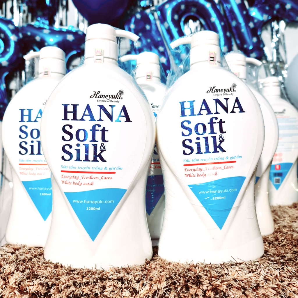 [Chính hãng+quà] Sữa tắm dưỡng da truyền trắng Hana soft silk 1200ml, sữa tắm nước hoa dưỡng ẩm - dhviet | BigBuy360 - bigbuy360.vn