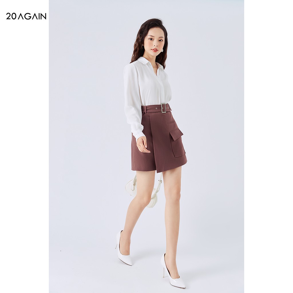[Mã WABRAG99 giảm 10% đơn 99K] Chân váy công sở dáng A 20AGAIN hàng thiết kế túi ốp trẻ trung JAA1206 | BigBuy360 - bigbuy360.vn