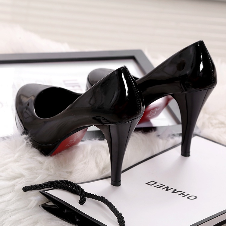 Giày cao gót mũi tròn đế xuồng 10cm size lớn 32-42