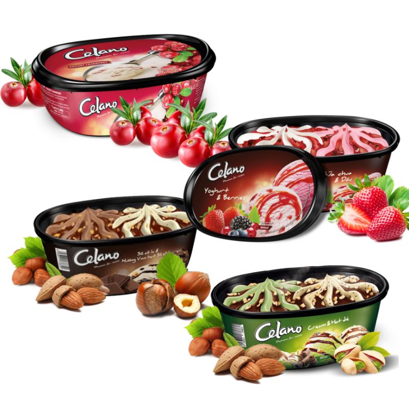 (Hỏa tốc) KEM HỘP CELANO CAO CẤP 800 ML CÁC LOẠI