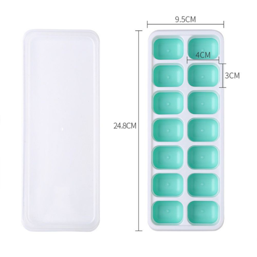 SG - khay nhựa làm đá viên tủ lạnh 14 ngăn có lắp đậy đáy mềm