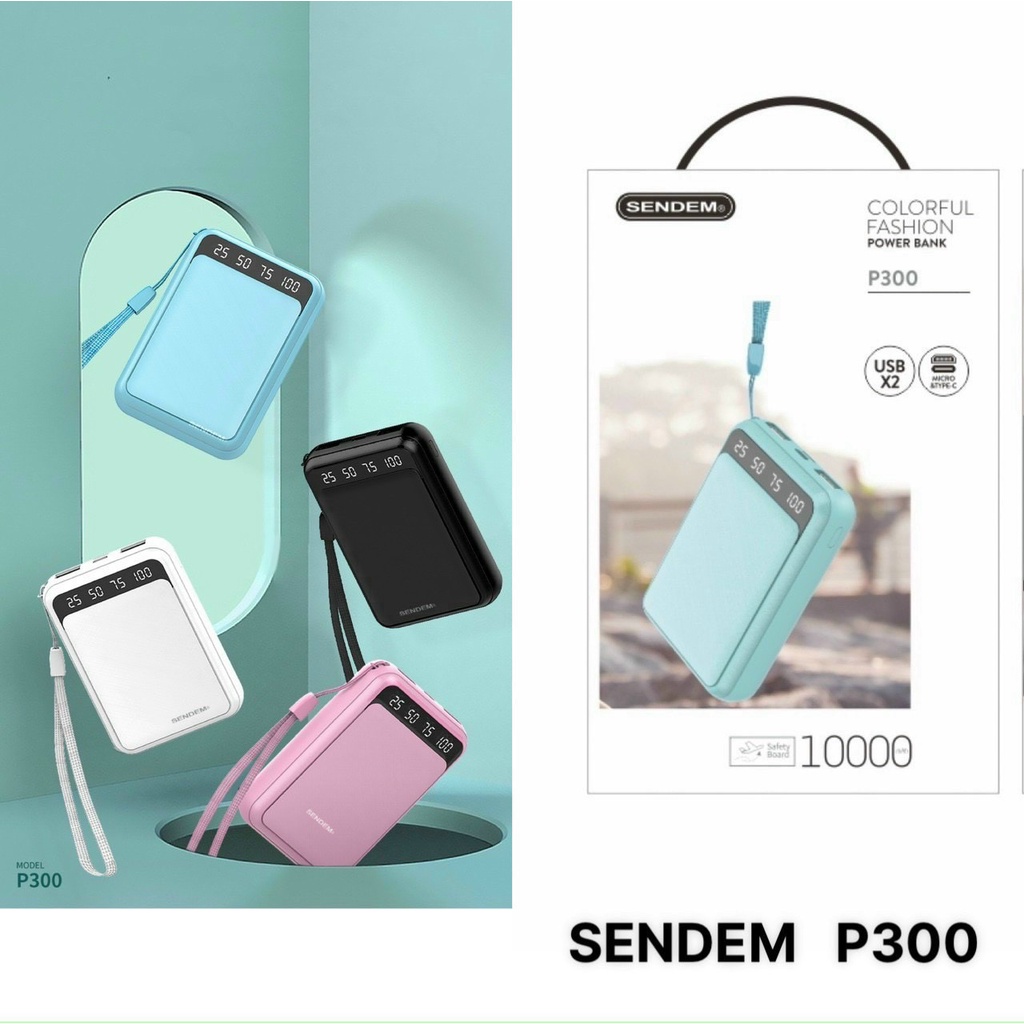 Sạc Dự Phòng mini 10000mah Chính Hãng SenDem, Đèn Led. Pin Sạc Dự Phòng Chính Hãng SenDem P3000