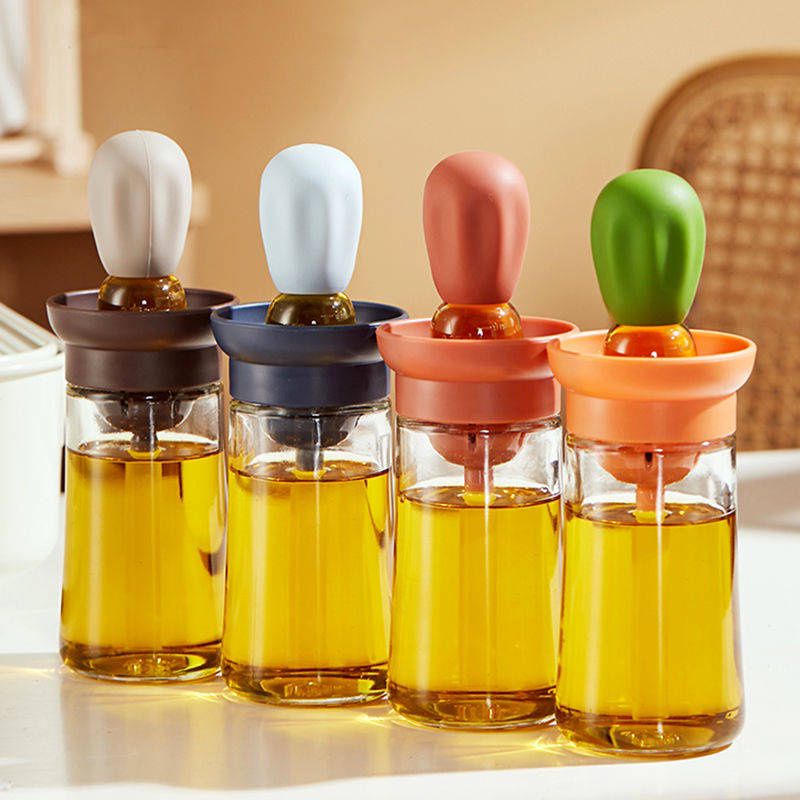 Lọ đựng dầu ăn 2in1 tặng kèm cọ quét dầu silicon chịu nhiệt cao