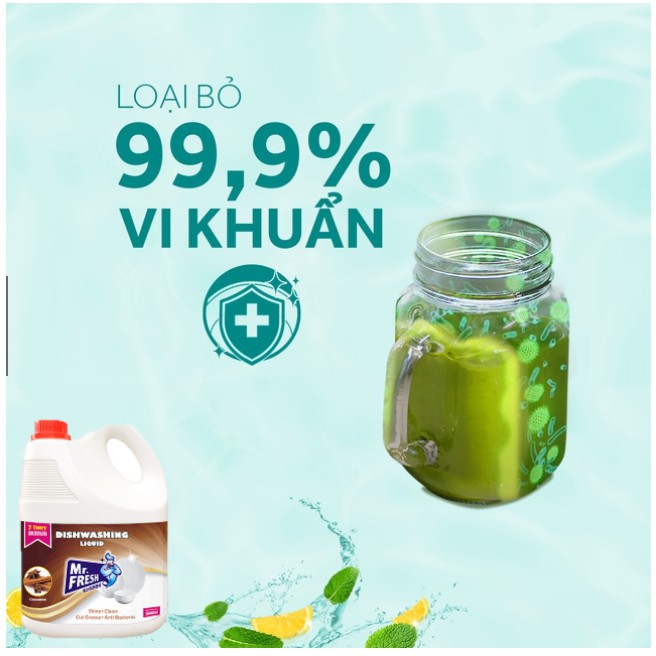 Nước rửa chén Mr.Fresh Hàn Quốc 3.8L hương quế