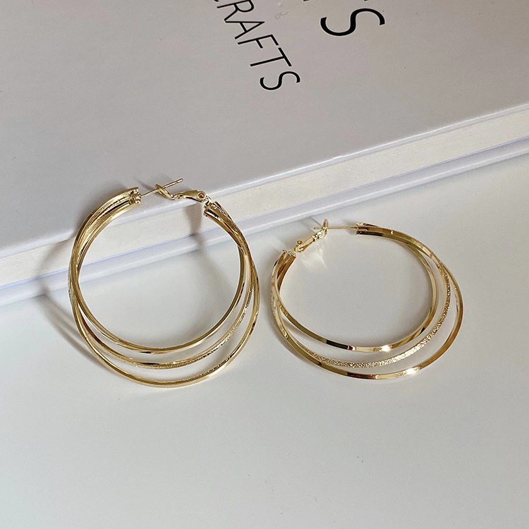 Bông Tai Mạ Bạc 925 Hình Tròn Đơn Giản Phong Cách Hàn Quốc Cho Nữ