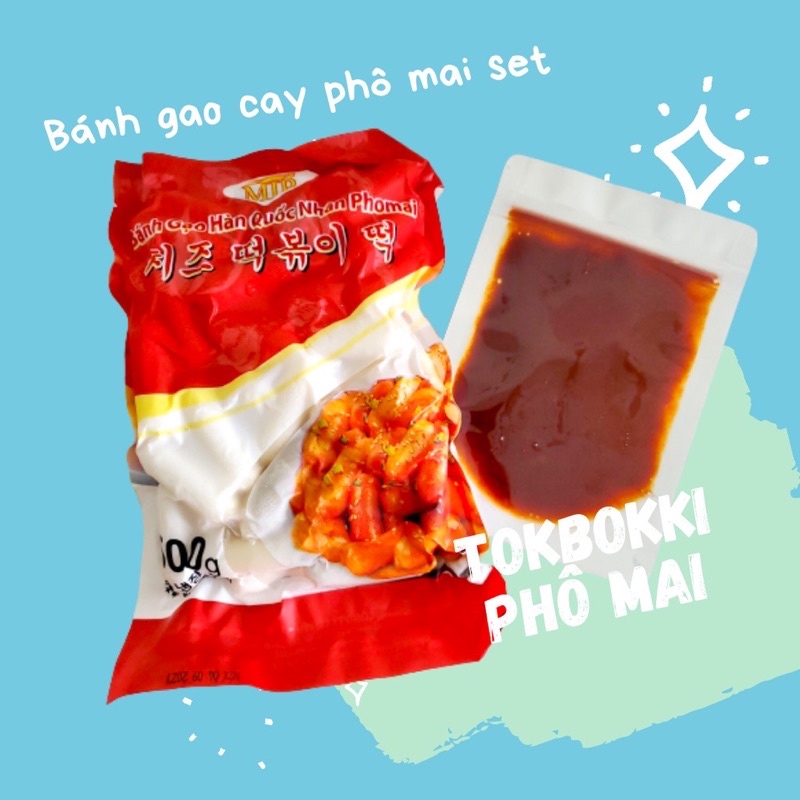 Combo 500G TOKBOKKI NHÂN PHOMAI KÈM SỐT NẤU LOẠI NGON NHẤT 100gr - Bánh gạo hàn quốc nhân phô mai (Giao hàng hà nội)