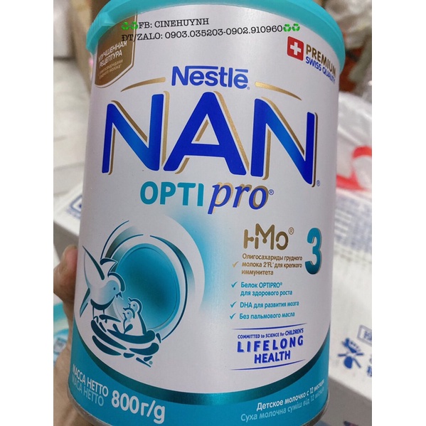 SỮA NAN HÀNG NỘI ĐỊA NGA ĐỦ SỐ 1,2,3,4 LON 800gr (date 2023)