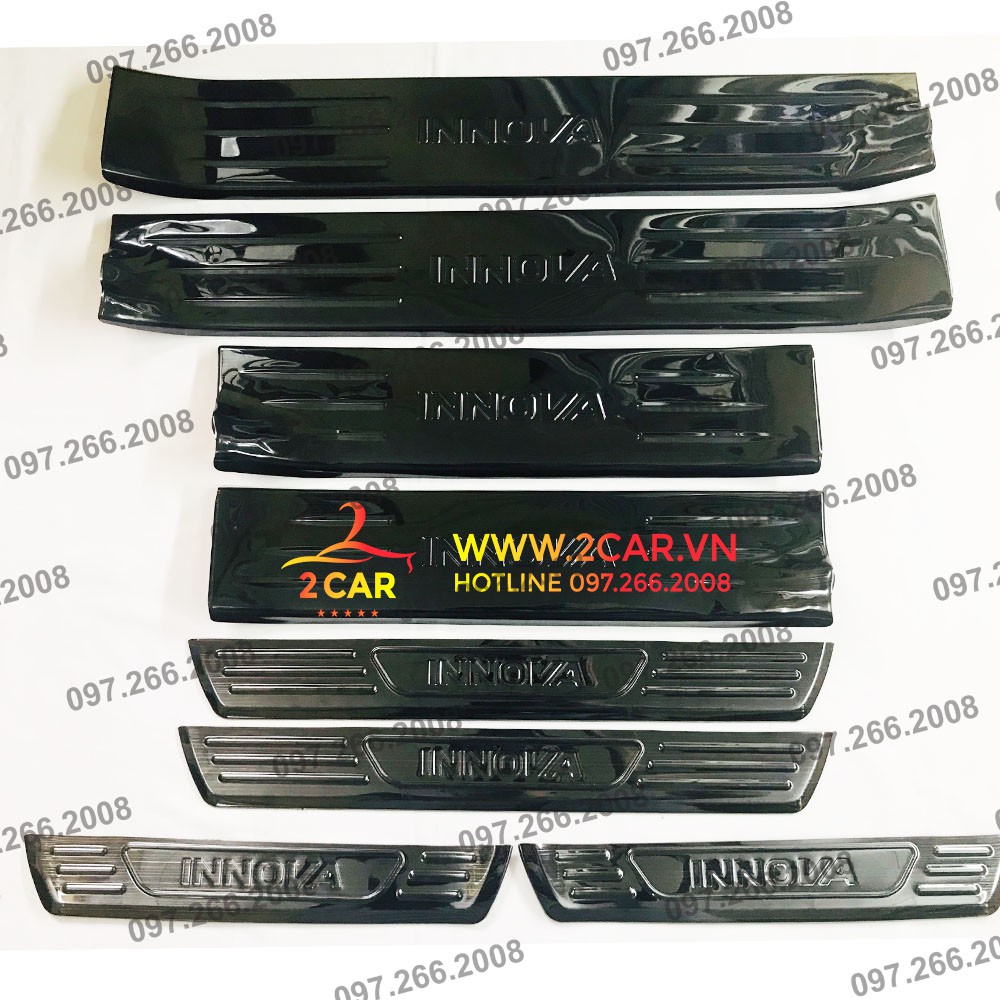 ỐP BẬC CỬA, NẸP BƯỚC CHÂN TRONG, NGOÀI XE INNOVA 2017- 2019- 2020- 2021 chất liệu Titan cao cấp