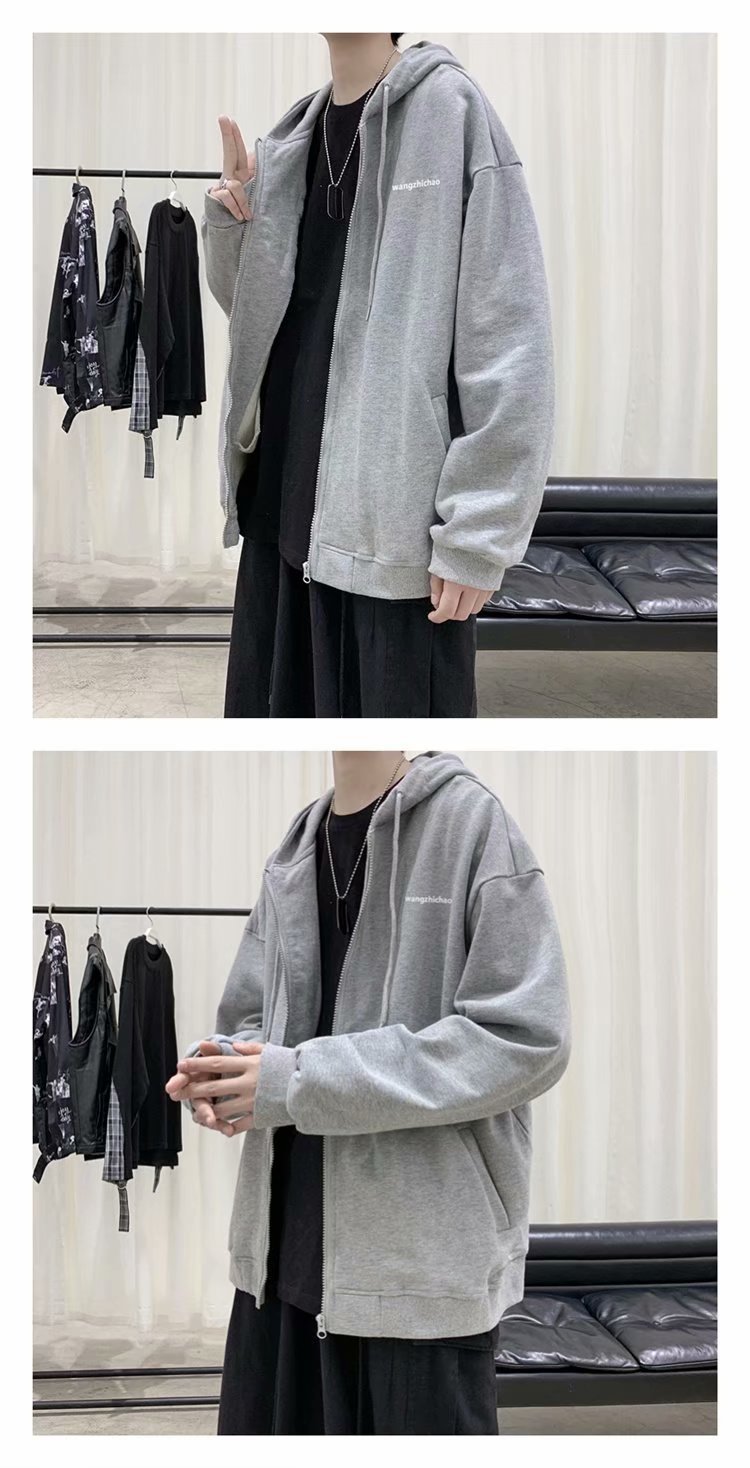 Áo hoodie phối khóa kéo dáng rộng cá tính dành cho nam | BigBuy360 - bigbuy360.vn