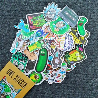 Bộ hình dán RICKY & MORTY sticker pvc chống nước cao cấp, không bay màu - Owl Sticker