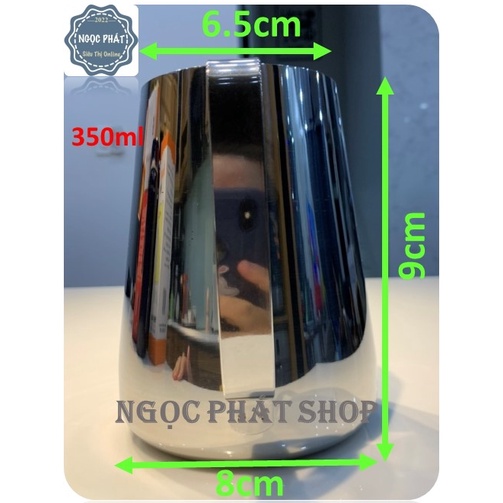 Ca inox 350ml, có chia vạch, inox 304 sáng bóng, HÀNG DÀY