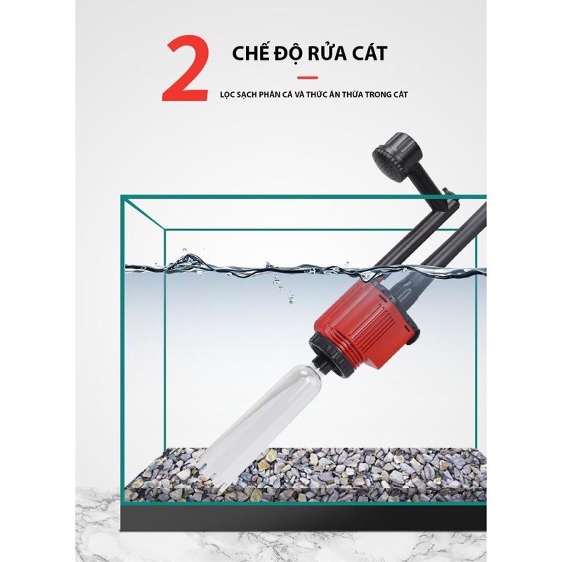 Máy Hút Cặn No1 Vệ Sinh Bể Cá Đa Năng 6 Đầu Công Suất 28w
