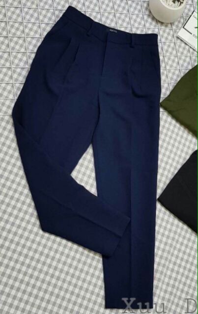 Quần baggy gấu bằng xanh than
