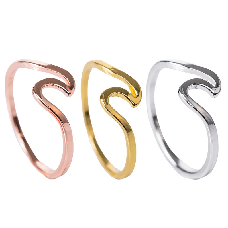 Nhẫn Hợp Kim Bạc 925 Hình Sóng Biển Độc Đáo