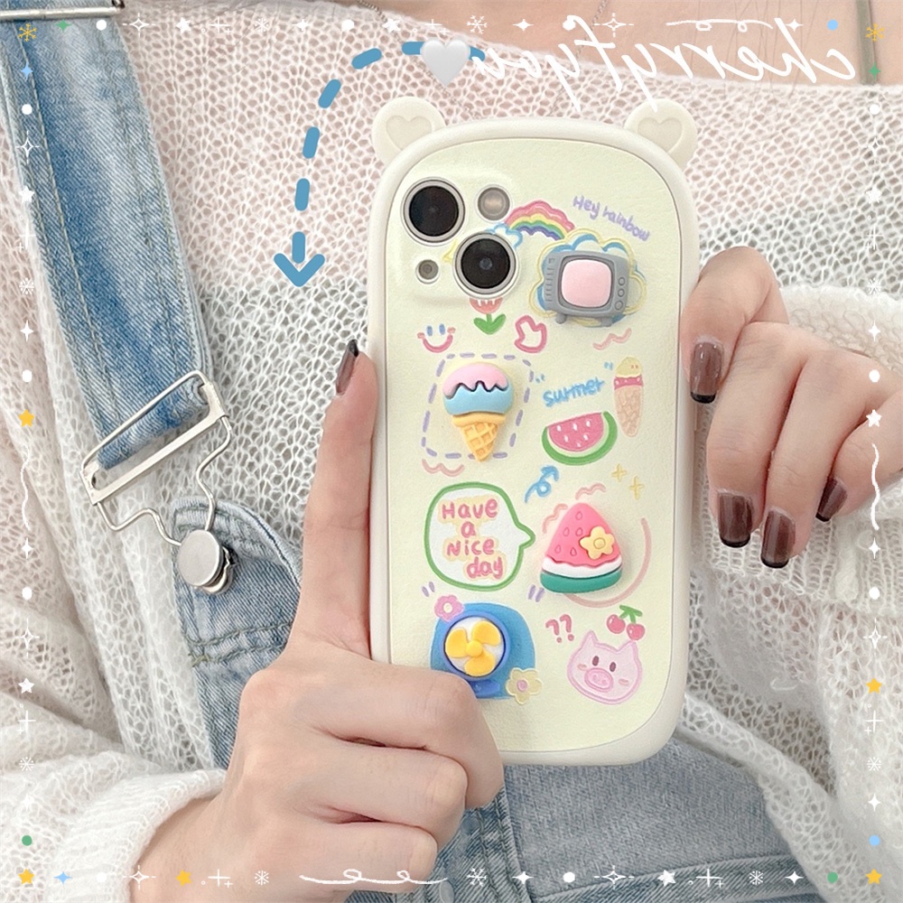 Ốp Điện Thoại Da TPU Mềm Chống Sốc Họa Tiết Trái Cây/Dưa Hấu Dễ Thương Cho IPhone 13 12 11 Pro XS XR 8 7 Plus