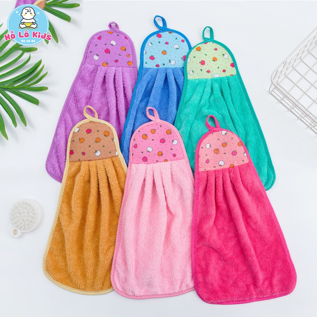 Khăn lau đa năng cotton treo tường siêu thấm nước, tiện dụng có móc treo Hồ Lô Kids