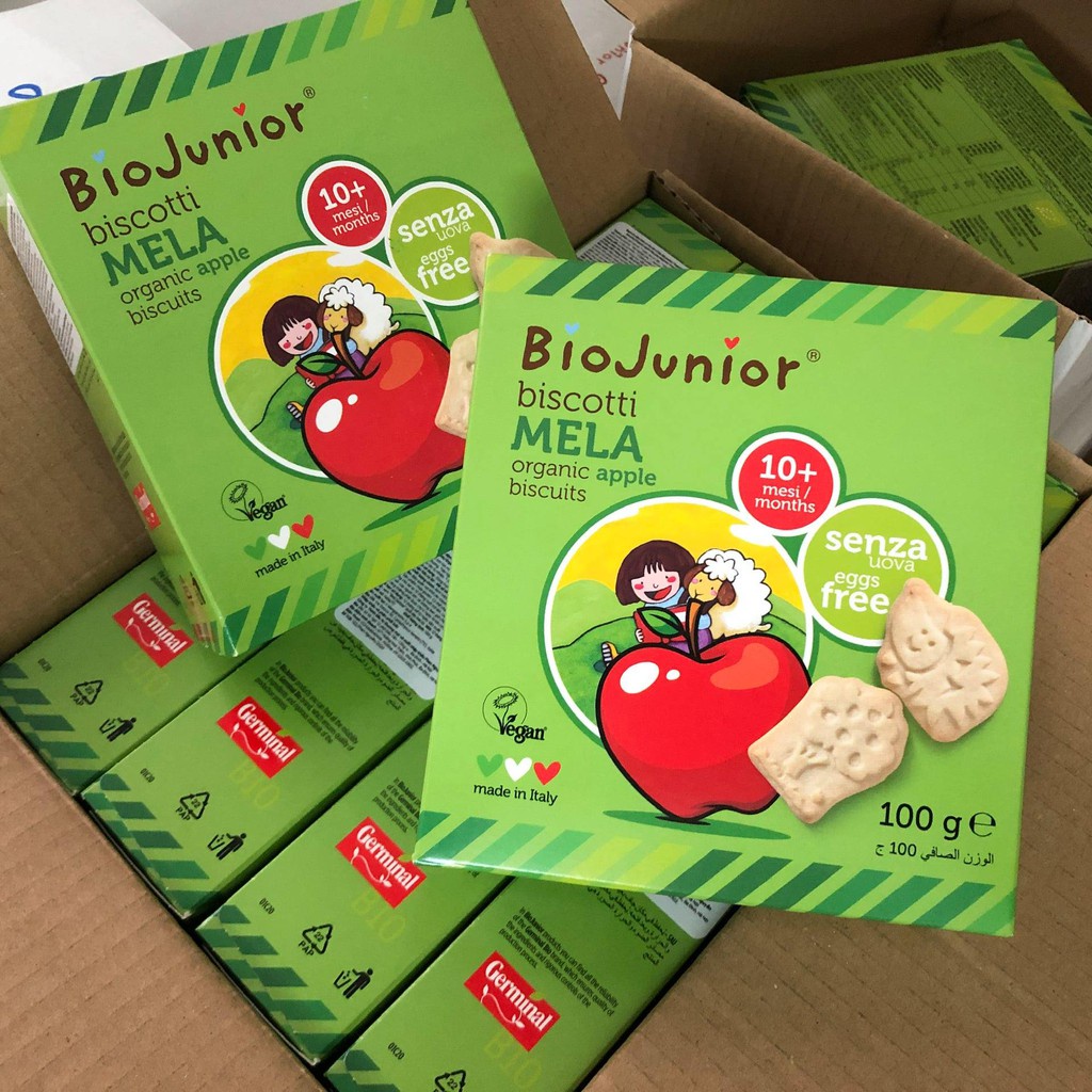 Bánh ăn dặm hữu cơ cho bé vị táo Bio Junior 100g (Từ 10 tháng tuổi)