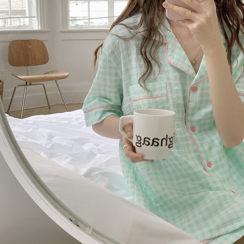 (ORDER) Bộ đồ ngủ nữ pyjama caro ulzzang AK1959