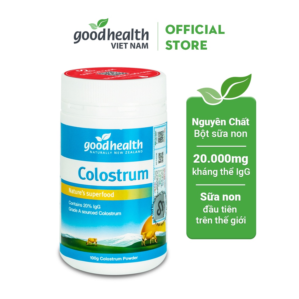 [CHÍNH HÃNG] SỮA NON 24H Goodhealth Colostrum 100g (20000mg kháng thể igG) tăng đề kháng và hệ miễn dịch