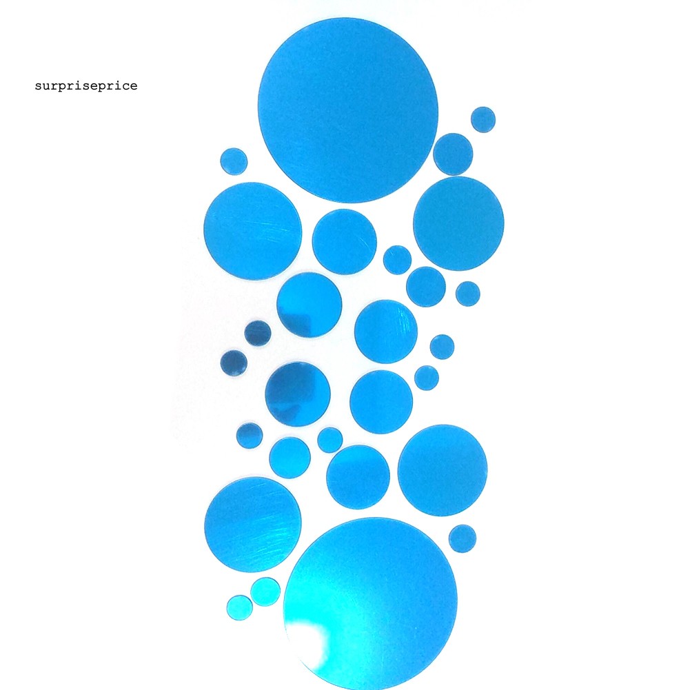 Set 30 Miếng Dán Tường Hình Tròn Tráng Gương 3d Độc Đáo Tiện Lợi