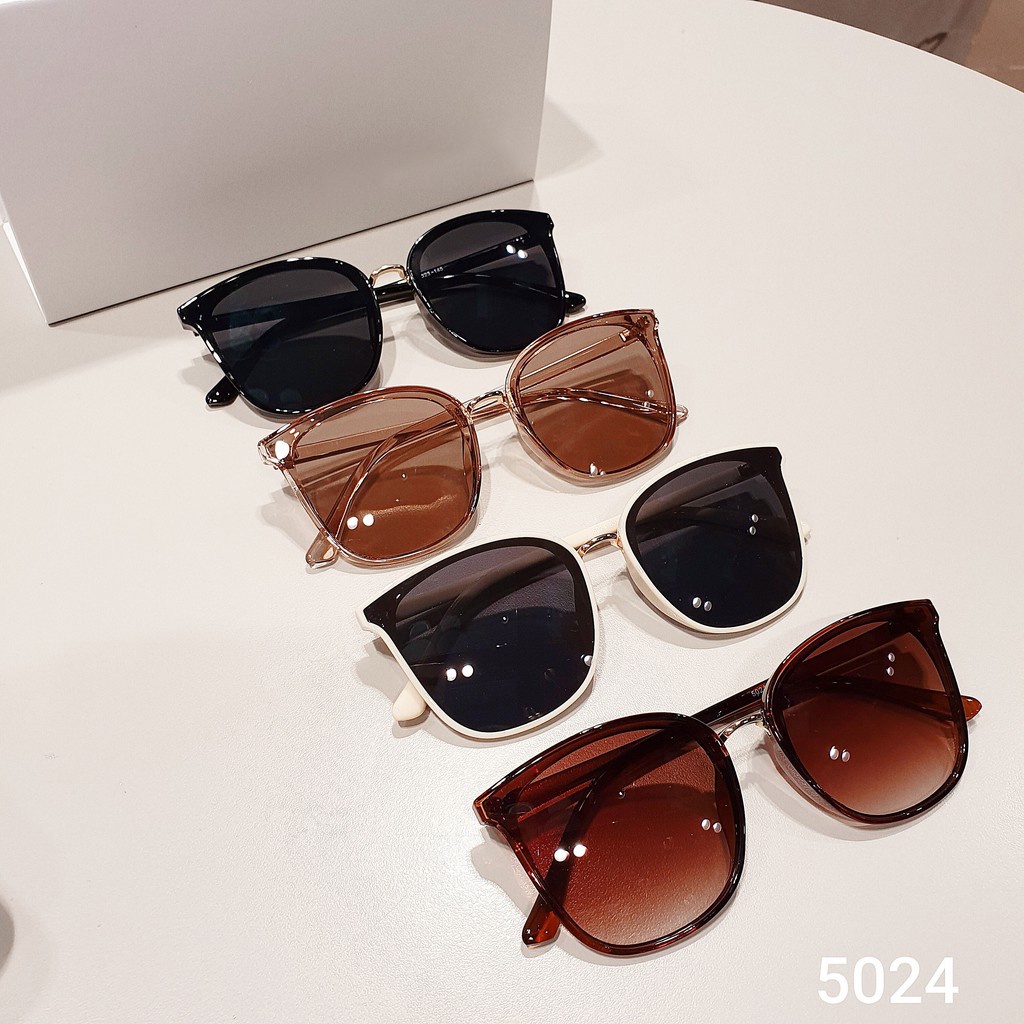 Kính mát nữ chống tia UV400, thiết kế mắt vuông dễ đeo, màu sắc thời trang 5024