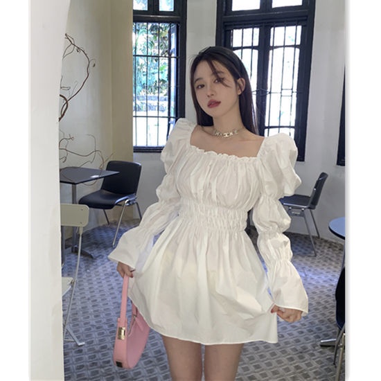 COZOK Đầm Dài Tay Hở Vai Form Ôm Kiểu Dáng Quyến Rũ