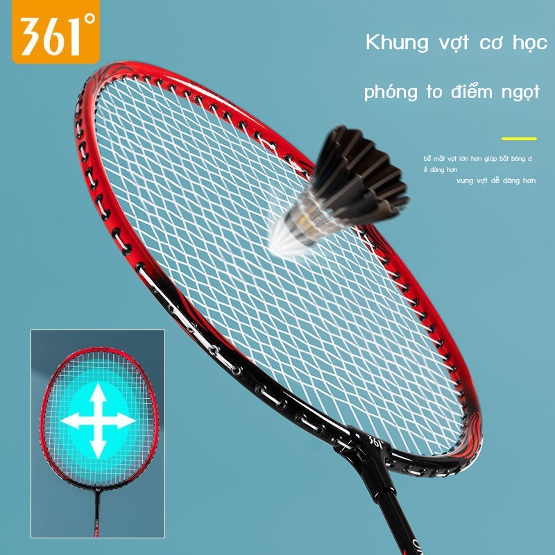 361 độ chuyên nghiệp vợt đôi vợt cầu lông chống chịu lực đàn hồi cao
