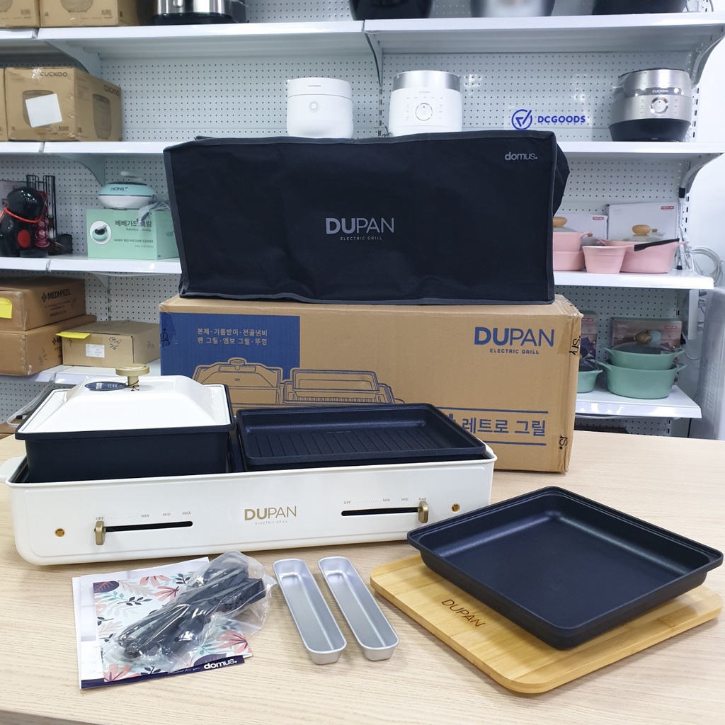 Bếp lẩu và nướng đa năng 2in1 Domus Dupan màu trắng kem DG-2006HY nhập khẩu chính hãng hàn quốc